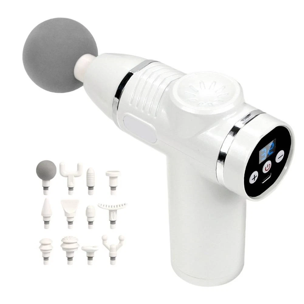 Massageador Muscular com Velocidade Ajustável e Pega Ergonômica.