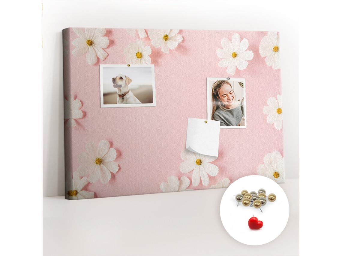 Painel De Cortiça Para Parede Margaridas Para A Sala De Estar Espelharte (60x40 Cm)