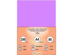 Papel 80Gr A4 Lilás 100 Folhas