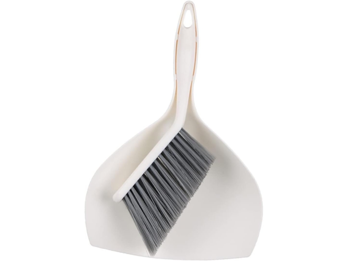 Mini Pá De Lixo E Escova Mesa, 1 Conjunto Em Pp Branco