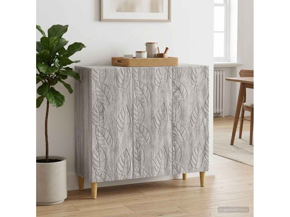 Vidaxl Buffet Sonoma Cinzento 89 X 34,5 X 80 Cm Derivados De Madeira