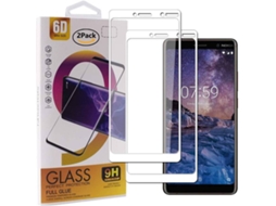 Película Vidro Temperado Nokia 7 Plus HONGWE. Cobertura Completa Branco