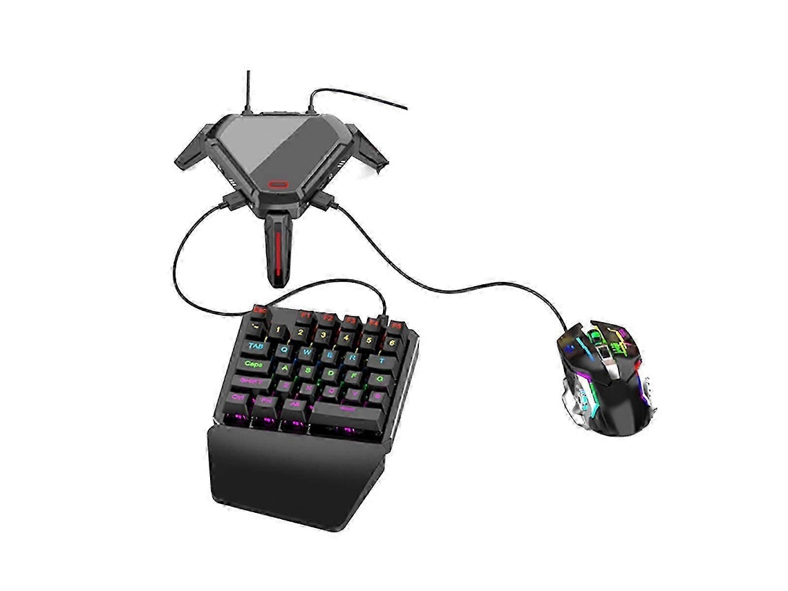 Adaptador De Teclado E Mouse Para Jogos Móveis, Conversor De Teclado E Mouse Com Teclado E Mouse Mecânicos Everley891