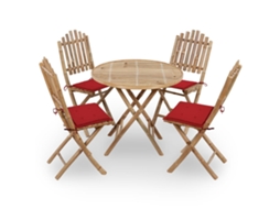 Outdoor Dining Set, Outdoor Dining Sets Vidaxl Vermelho Bambu (40 X 40 X 4 Cm)
