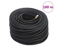 Vidaxl Mangueira De Ar Híbrida 0,6" 100 M Borracha E Pvc Preto