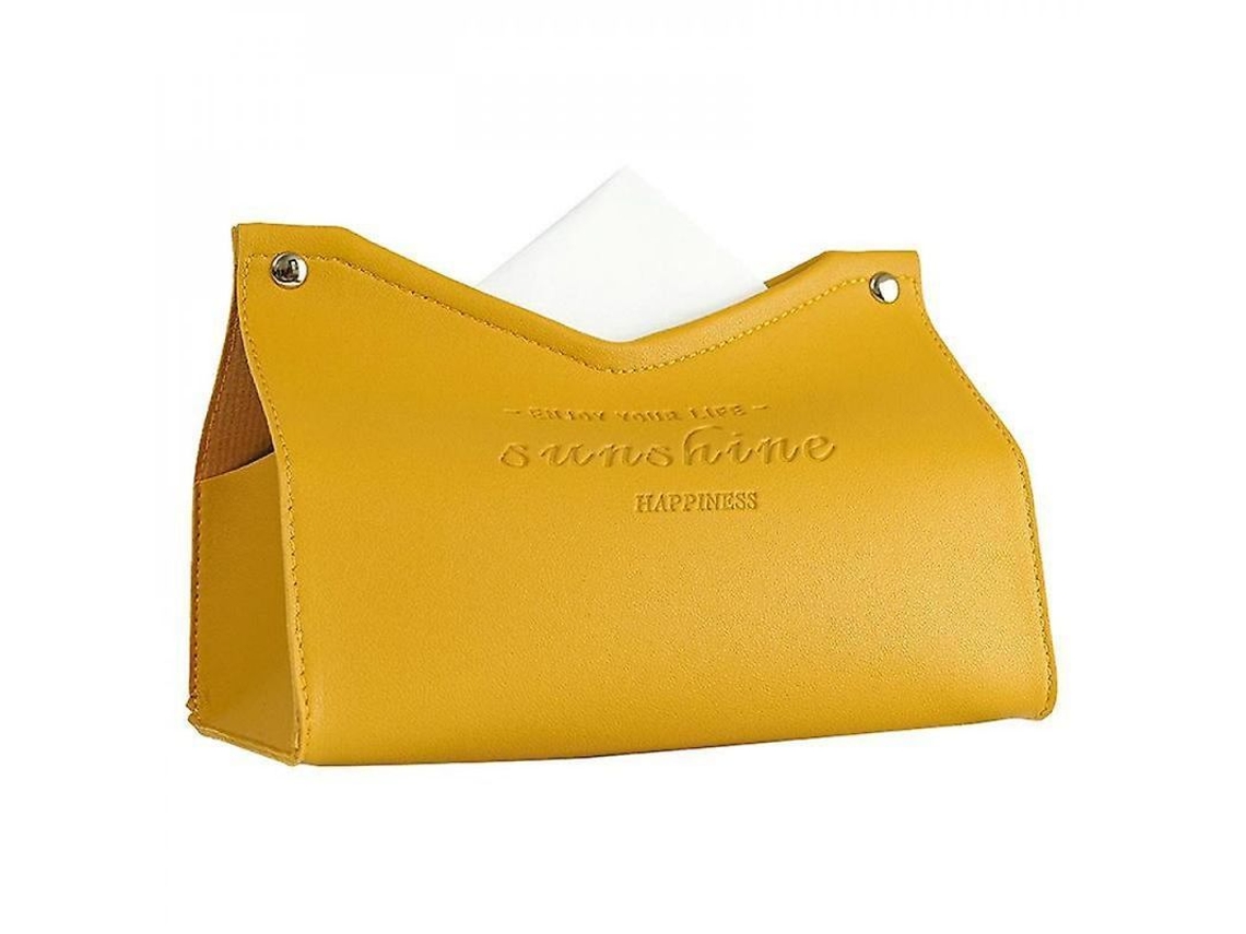 2026 caja de Guardanapos de Couro Pu Antiaderente e Resistente À Água para Hotel, Lar e Sala de Estar 22*12.8*14cm 22*12,8*14 Cm Amarillo