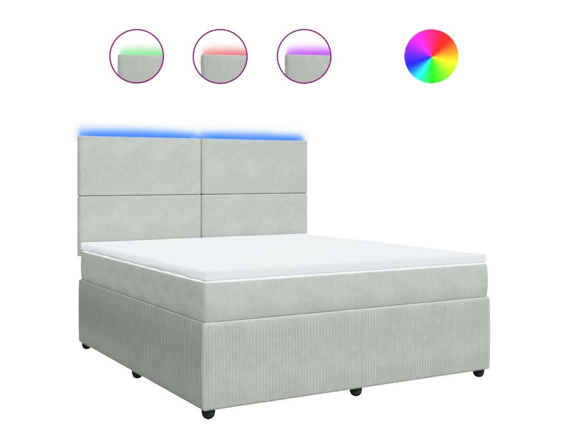 Box Spring Bed, Box Spring Beds Vidaxl Cinzeto Veludo (180 X 200 Cm)