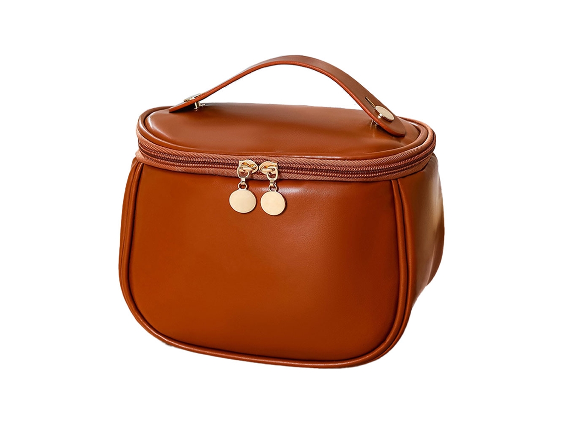 Bolsa de Maquilhagem À Prova D'Água Grande Capacidade Portátil para Pincéis Couro Pu RNEMITERY