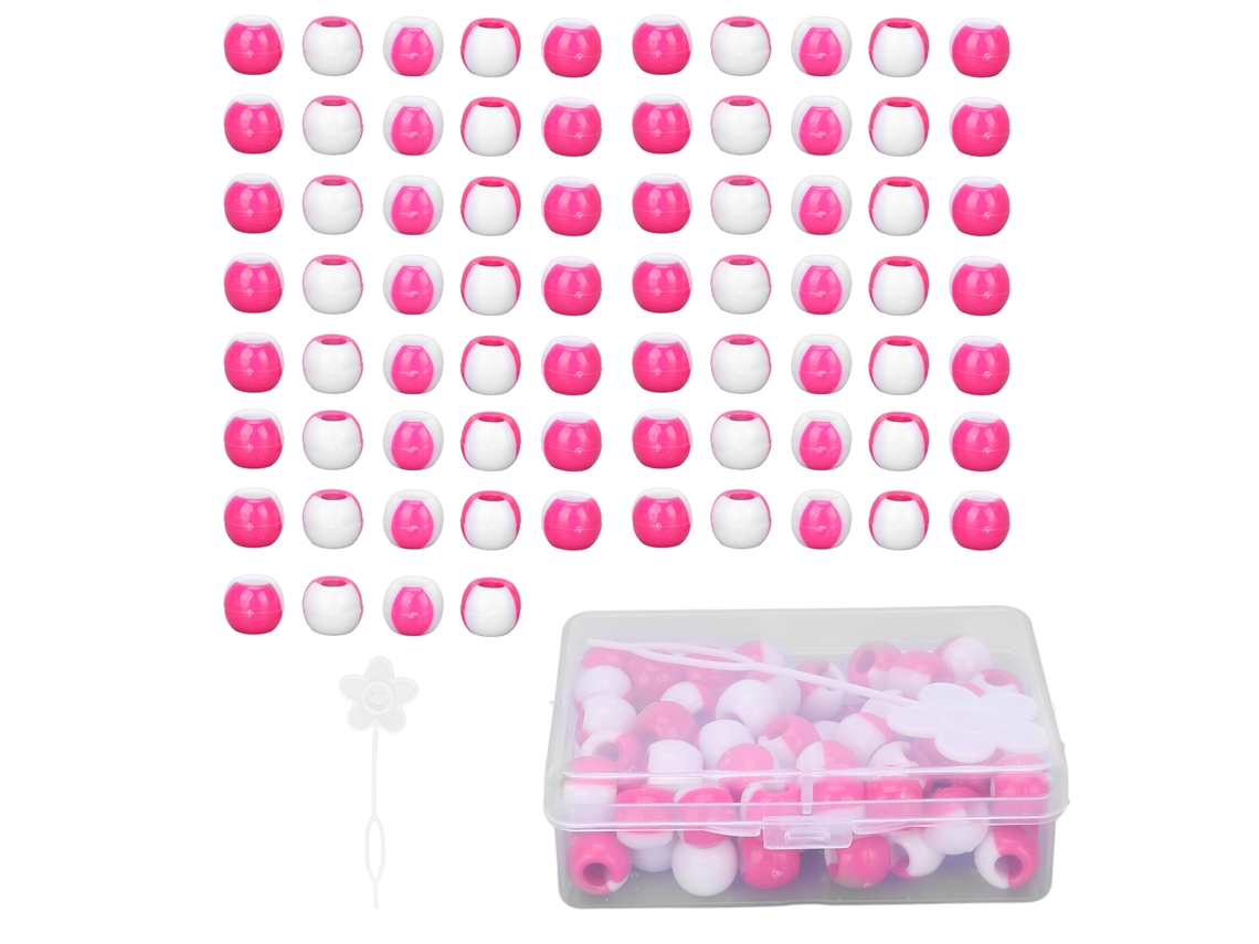 2026 set de 74 Perlas para Trenzas de Color Rojo Rosa Y Joyería, para Diy Y Decoración de Cabello
