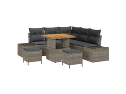 Conjunto 8 Conjunto De Sofá De Jardim Vidaxl Cinzento Vime Pe (80 X 80 X 71 Cm)