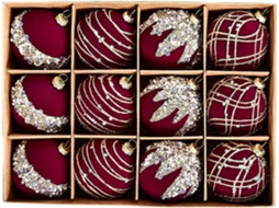 Bolas Decorativas Inquebráveis, Enfeites Para Árvore De Natal, Estilo Retrô, Com Glitter.