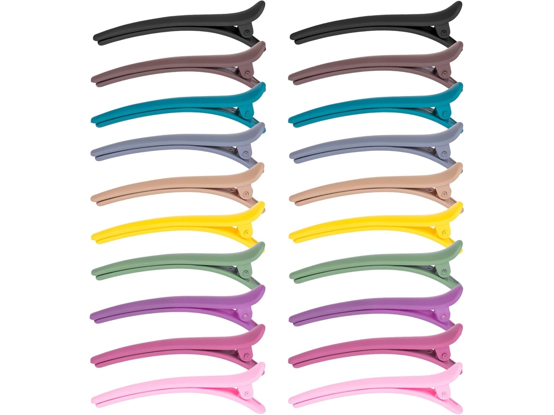 20 Presilhas de Cabelo Crocodilo com Bico de Pato, Presilhas de Cabelo de Plástico Multicoloridas para Meninas e Mulheres
