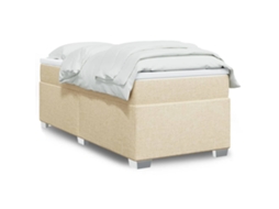 Vidaxl Cama Com Molas/colchão 90x190 Cm Tecido Cor Creme