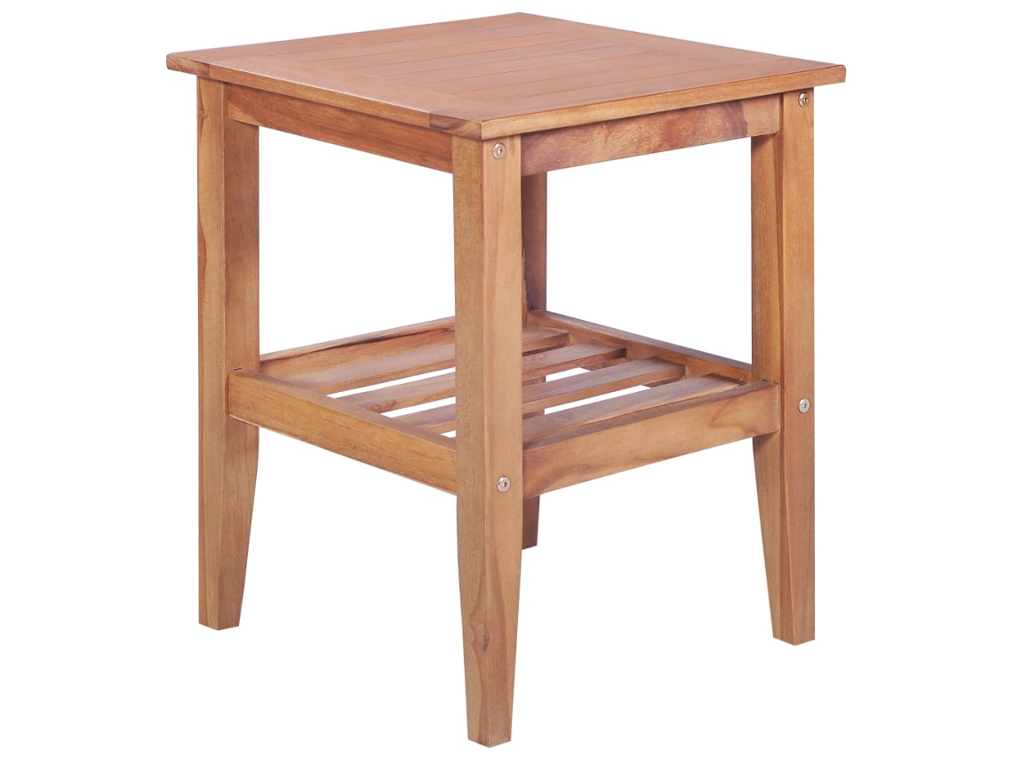 Vidaxl Mesa De Centro Quadrada 40x40x50 Cm Teca Maciça