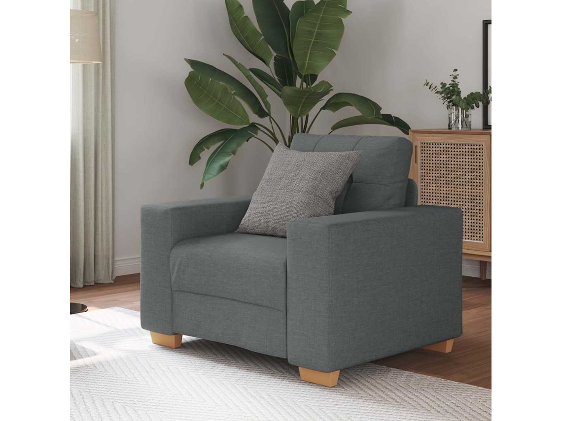 Vidaxl Poltrona Cinza Escuro 100x78x80 Cm Em Tecido