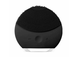 Aparelho Elétrico Preto para Limpeza Facial, Ultrassónico Massajador Vibratório em Silicone. Resistente À Água Arrumação Inteligente STELASPLEN