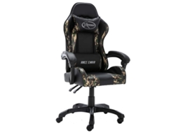 Vidaxl Cadeira Estilo Corrida Couro Artificial Preto E Camuflado