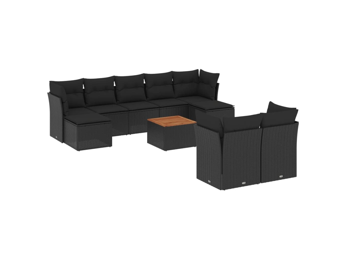 Garden Sofa Set, Garden Sofa Sets Vidaxl Preto Rattan / Vime (n/a)