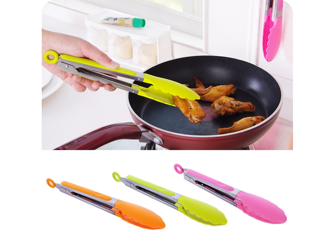 Pinças de Cozinha Mini, 20cm, Silicone, INOX