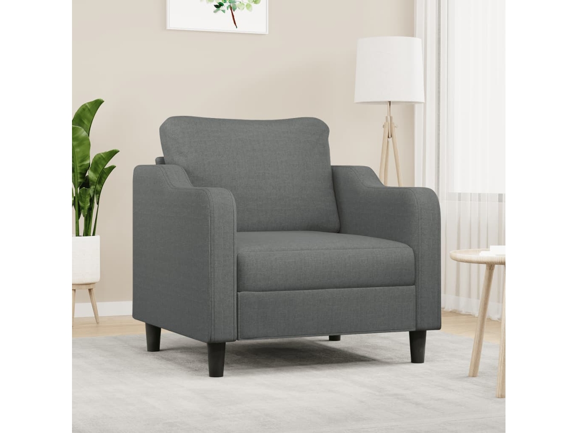 Vidaxl Poltrona 60 Cm Tecido Cinzento-escuro