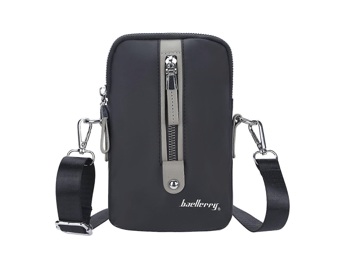 Bolsas Crossbody De Couro Sintético, Bolsa De Ombro Para Homens, Bolsa Com Zíper, Bolsa Mensageiro, Preta