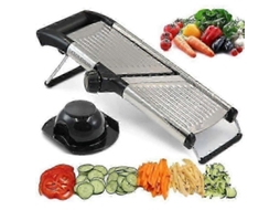Mandoline De Cozinha Profissional Fatiador De Vegetais Multifuncional Ajustável Em Aço Inoxidável Com Pés Antiderrapantes Everley891