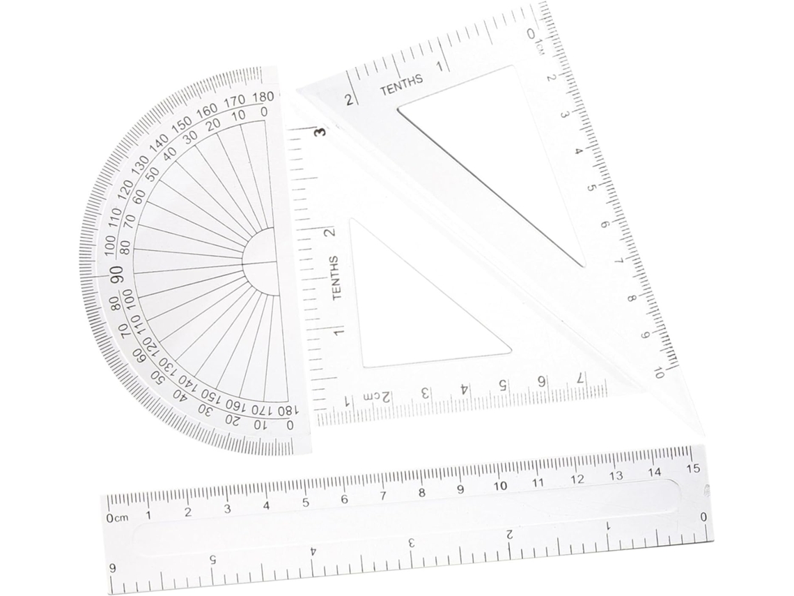 Réguas De Plástico Transparente, Design Prático E Decoração Escolar, Conjunto De 4 Unidades Para Material Escolar