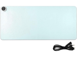 Mousepad Aquecido Azul Claro em Couro Liso 80 X 33 Cm Ideal para Escritório, Jogos de Computador, Geral e Es