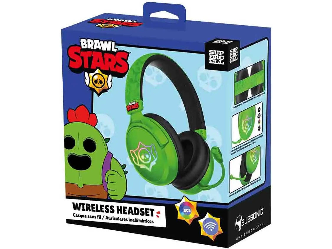 Auscultadores Gaming BRAWL STARS  Green Skull (Multiplataforma)