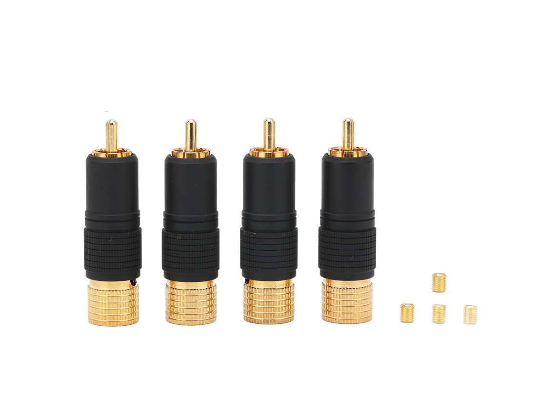 Conector Rca Hifi Com Placagem De Ouro 24k E Cabos De 10mm