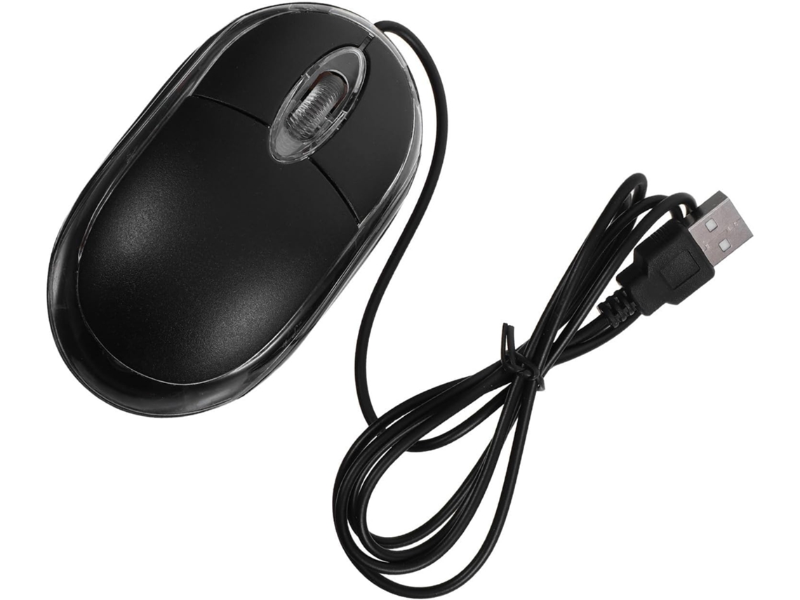 Mouse De Mesa Usb Com Fio, 1000 Dpi, Abs, Para Pc, Preto