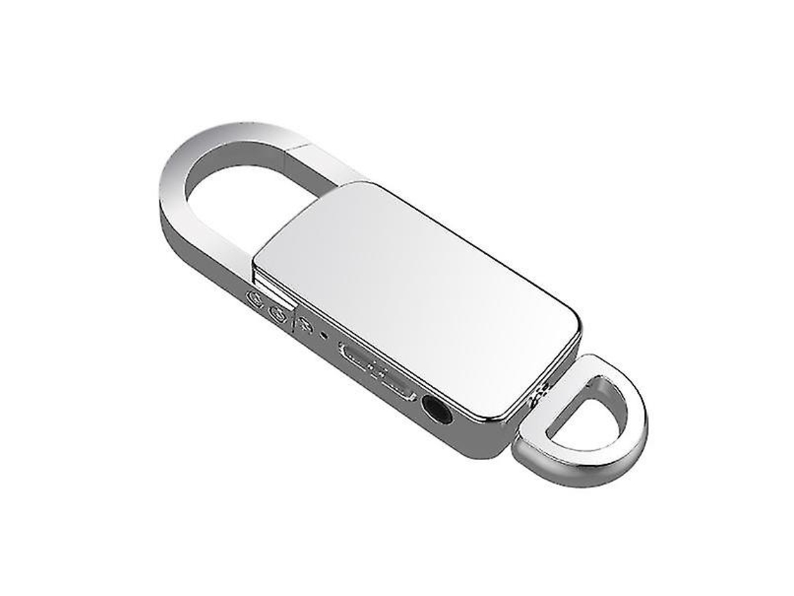 Gravador De Chaveiro Ativado Por Voz, Gravador Digital De Concha De Metal Com Porta Chaves De 32 Gb Yizhood (prata)