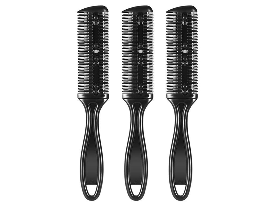 Ferramenta Diy Para Cortar Cabelo Com Pente De Aço Inoxidável, Lâminas De Fácil Substituição Para Corte E Modelagem Profissional, Corte Lateral Duplo