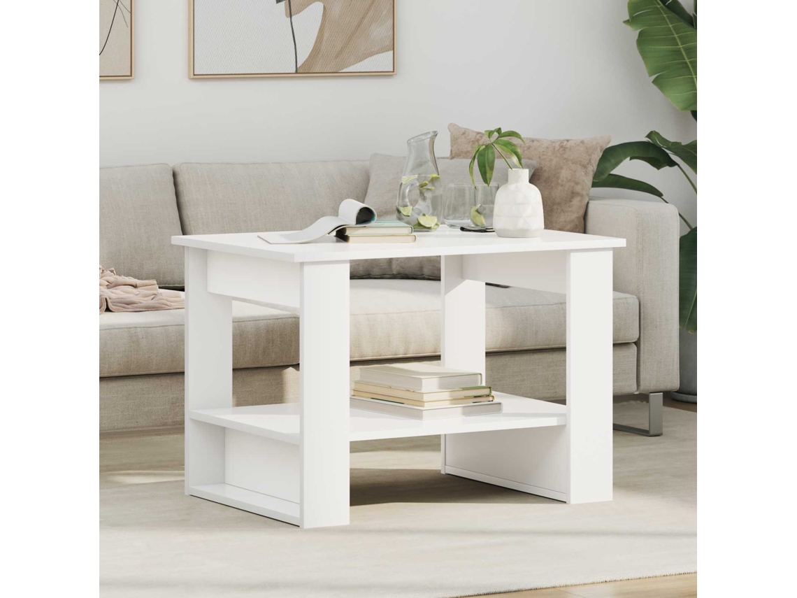 Vidaxl Mesa De Centro Branco 72 X 50 X 50 Cm Derivados De Madeira