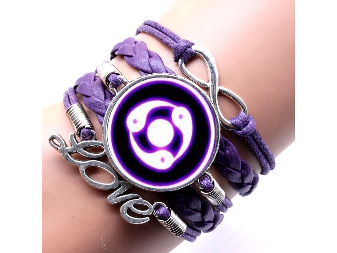 Naruto Anime Sharingan Mata Gelang Mainan Antik Kristal Kaca Kulit Gelang Rinnegan Cosplay Mainan Untuk Hadiah Anak-Anak