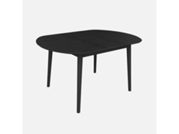 Mesa De Jantar Oval Extensível Madeira De 4 6 Lugares, Preto Sweeek