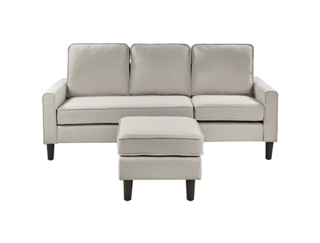 Sofá de 3 lugares BELIANI Avesta de Poliéster Creme 186x74x85