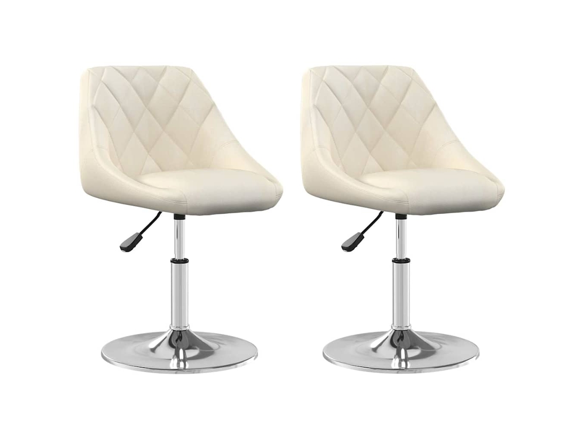Cadeiras de Jantar Giratórias 2 Pcs Veludo Cor Creme MAISON EXCLUSIVE