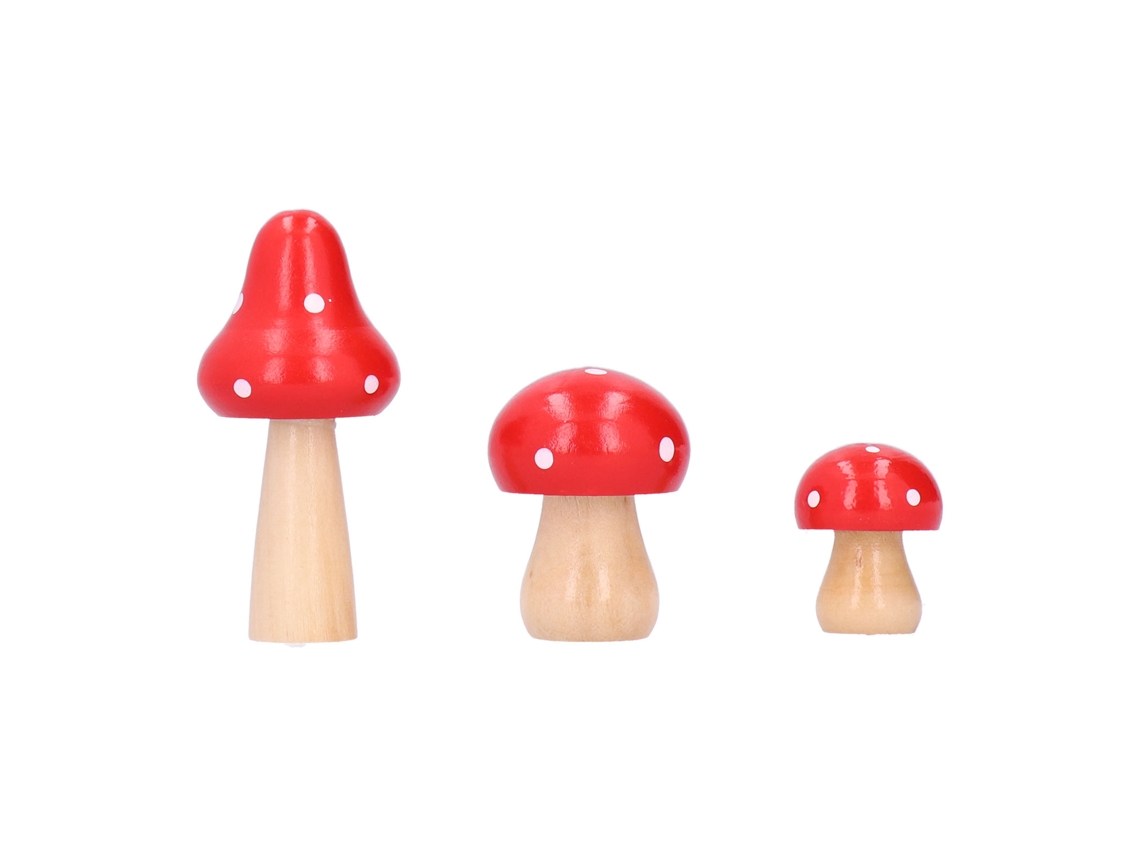 3pcs de conjunto de decoração de cogumelo de madeira | S/MARCA