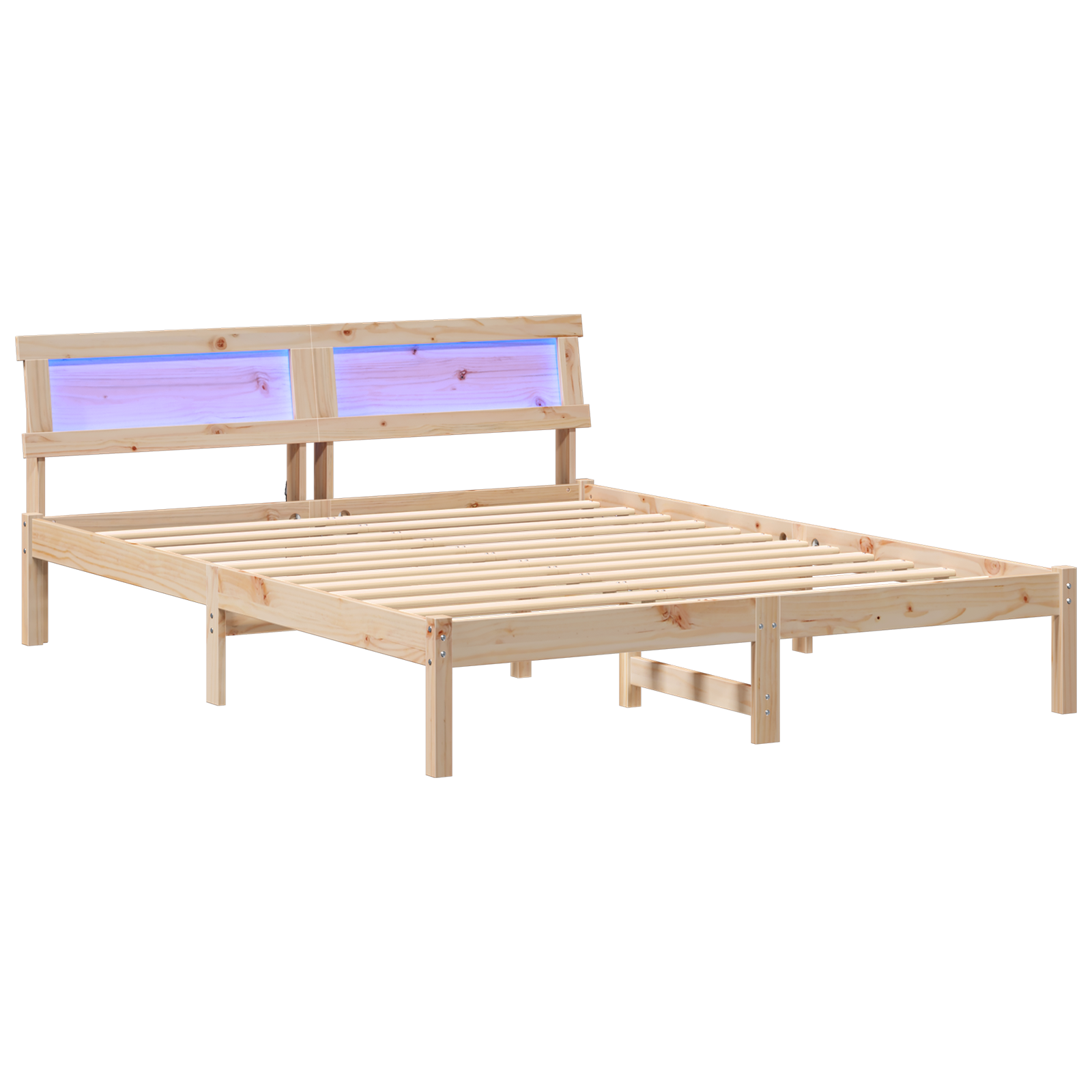 Conjunto 1 Estrutura Da Cama Vidaxl Castanho Madeira De Pinho Maciça (140 X 200 Cm)