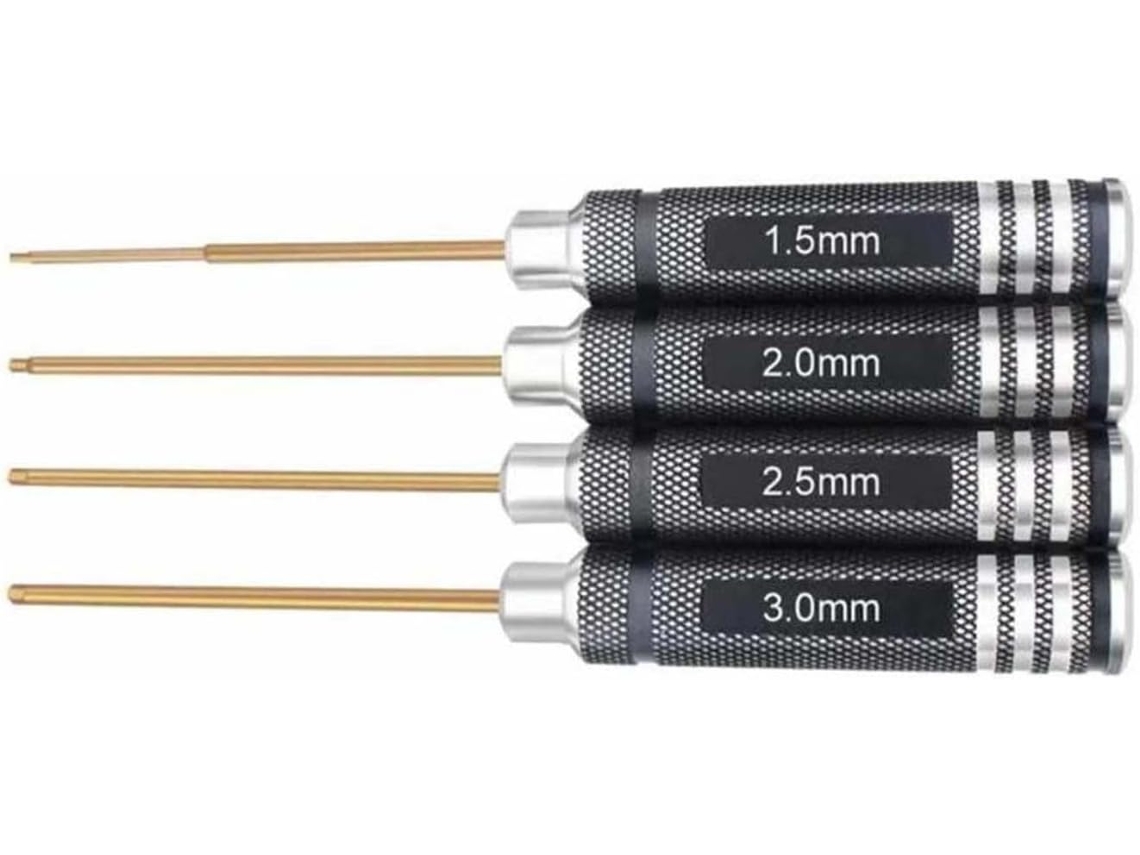 Conjunto De 4 Chaves Fenda Hexagonais 1,5/2,0/2,5/3,0 Mm Em Aço