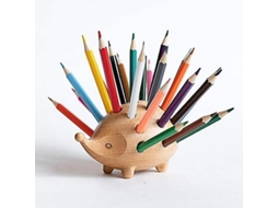 Suporte de Canetas Nova Line de Madeira com Porco Espinho, 12cm