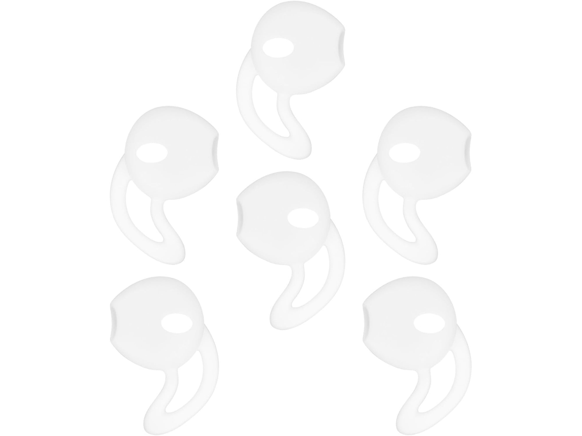Crochê D'oreille Anti-perte Em Silicone Branco Para Écouteur, Lote 6 Peças