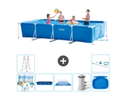 Intex Piscina Com Estrutura Retangular - 450x220x84 Cm - 8-peças S20069
