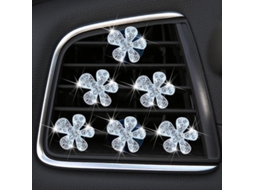 Clipes de Ar Condicionado Bling Flower, 6 Peças Aromatizantes de Margarida com Strass para Carro