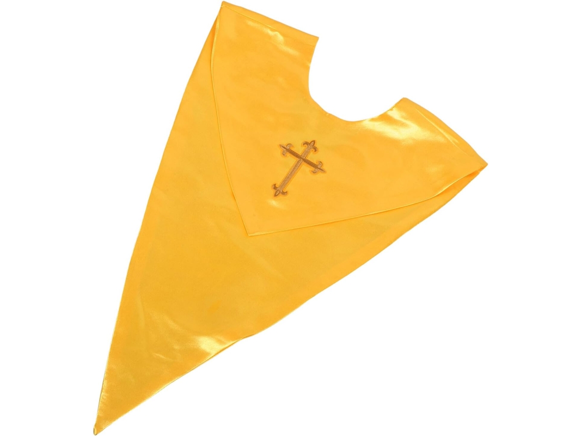 Estola Reversível Ciieeo Em Cetim Dourado Com Cruz Bordada, Conforto E Elegância Cerimonial.
