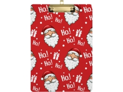 Prancheta Infantil de Acrílico com Estampa da Cabeça do Papai Noel 31,8 X 22,9 0,3 Cm Durável Resistente
