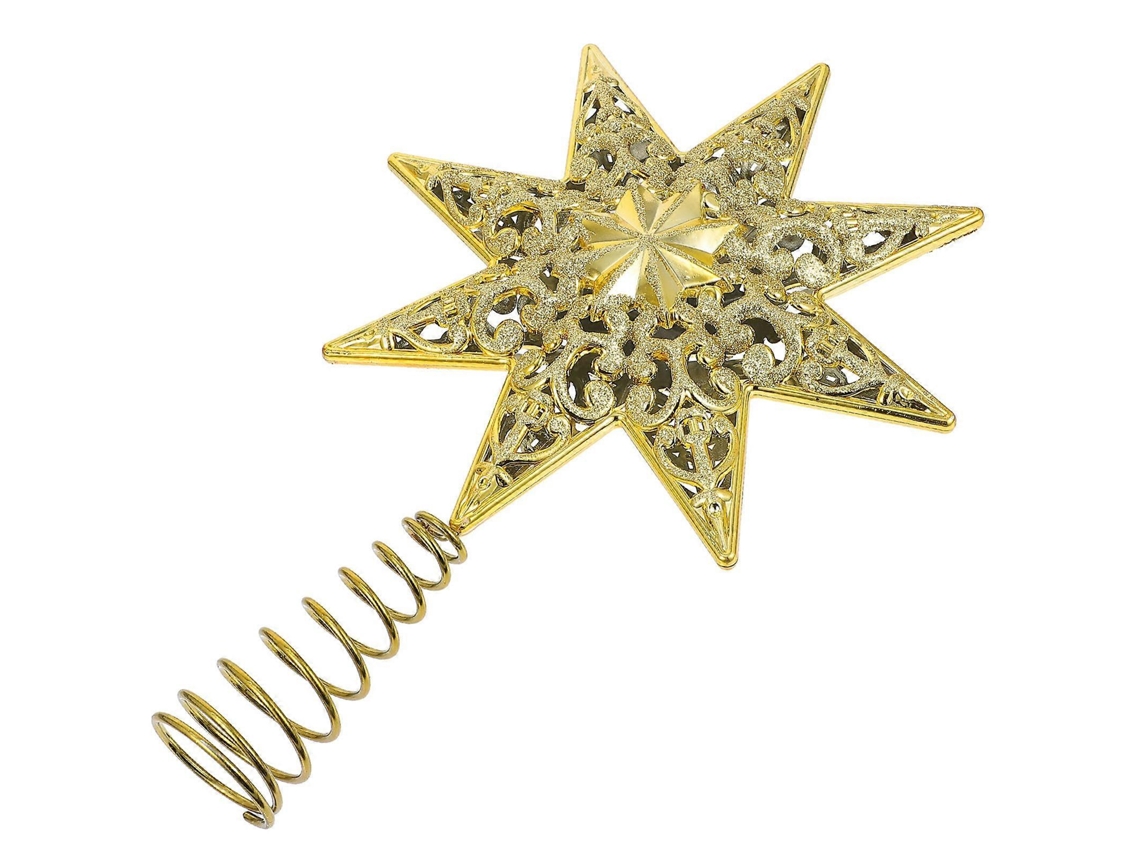 Enfeite Leve Em Formato De Estrela Para Árvore De Natal, Dourado, 30,00 X 20,00 X 5,00 Cm, Ideal Para Família E Amigos. Loja Olysi