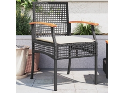 Cadeiras De Jardim Com Almofadões 2 Pcs Vime Pe/acácia Preto Dkd Home Decor