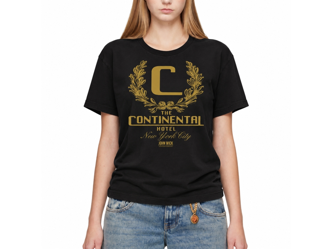 Rockinstone John Wick Continental Nyc Light Black Adult T-shirt Size:l